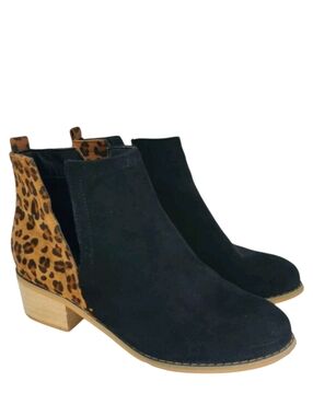 Boutique by Corkys Shield Split Boots Womens 7 Black Brown Animal Print Casual